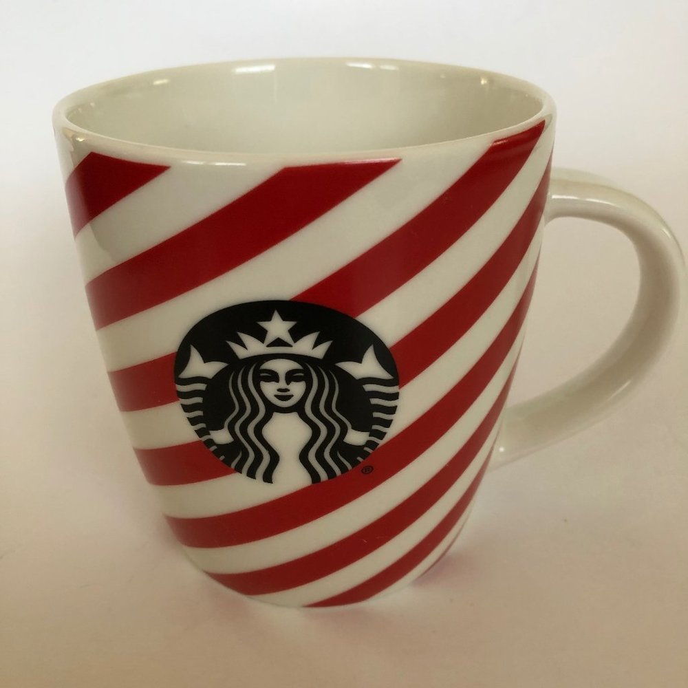 Starbucks Striped Mug Black Logo 12 oz